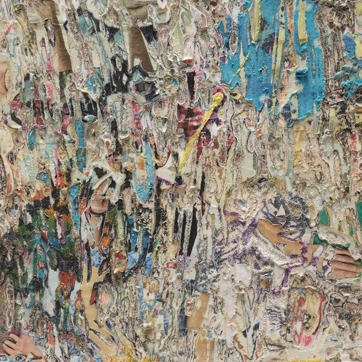 Detail of Strange Love showing layered and hand-carved paper surface