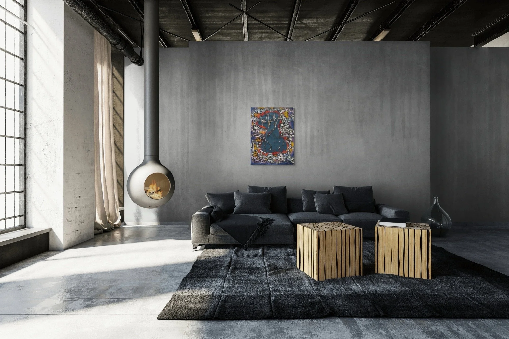 Luscinia, sculptural paper artwork by Michele Bonds, displayed in neutral interior setting