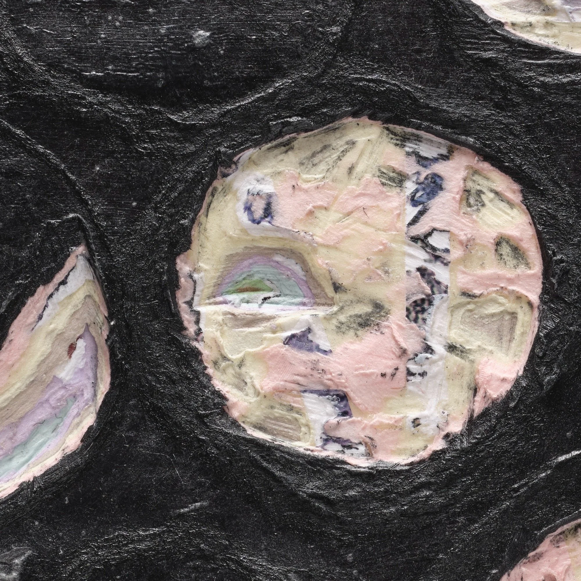 Close-up detail of Black #6 revealing depth, strata, and texture