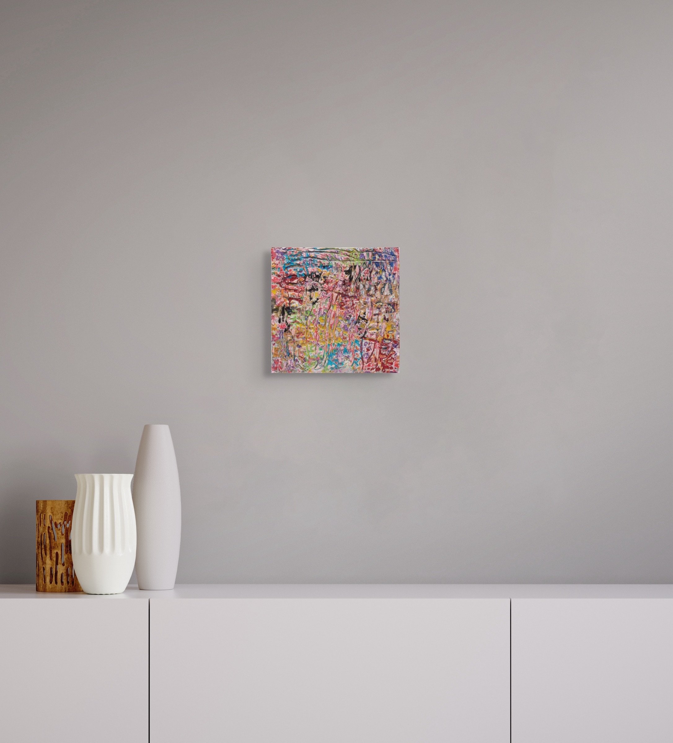 Fire #2, sculptural carved paper artwork by Michele Bonds, installed in modern interior