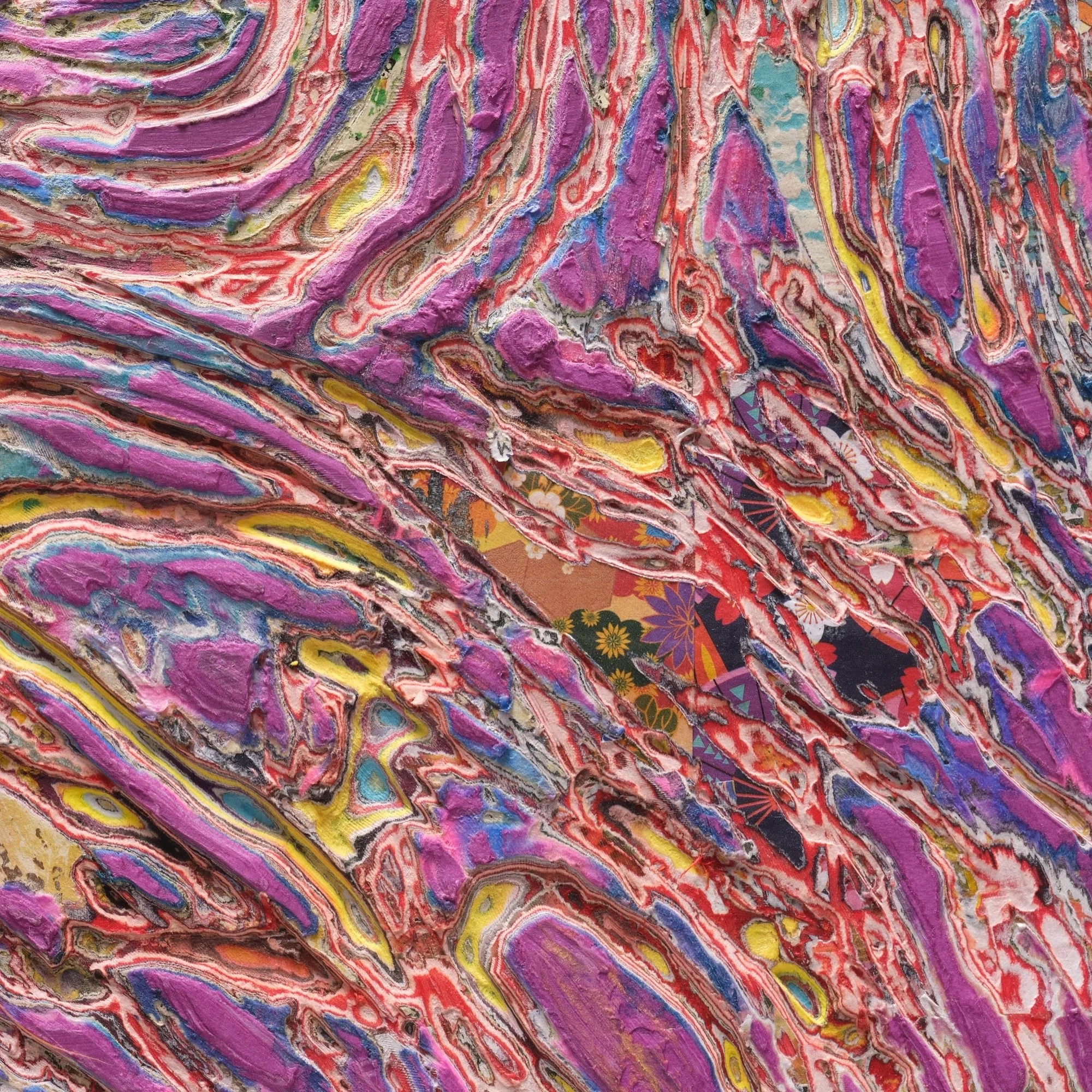 Detail of Curves #1 showing layered and hand-carved paper surface