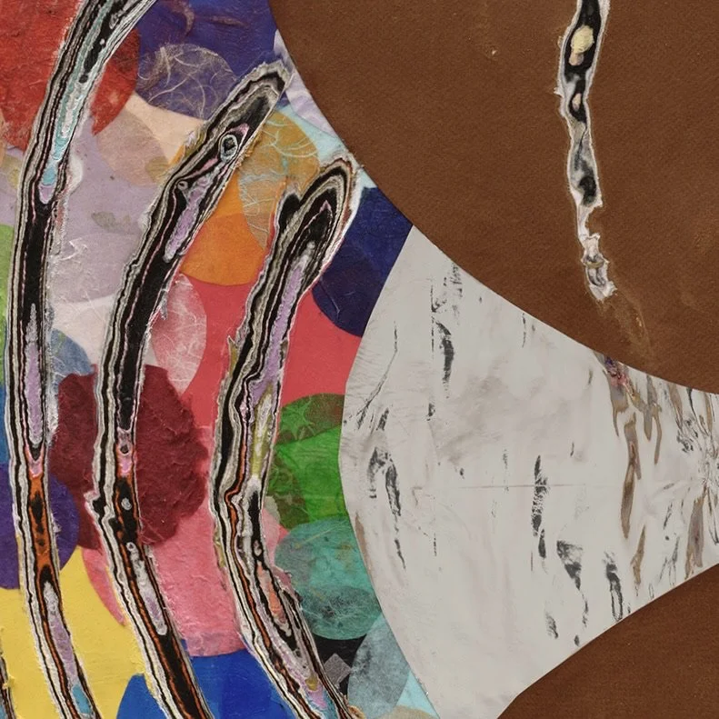 Detail of Sakura showing layered and hand-carved paper surface