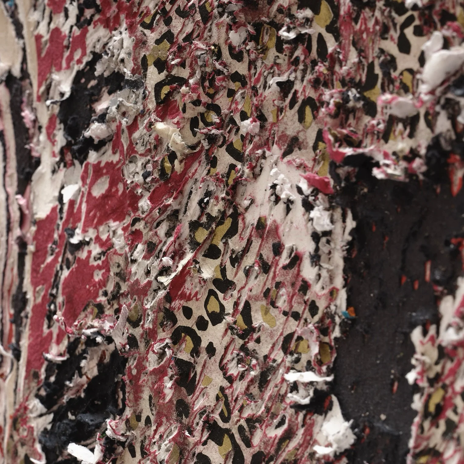 Detail of Primalien showing layered and hand-carved paper surface