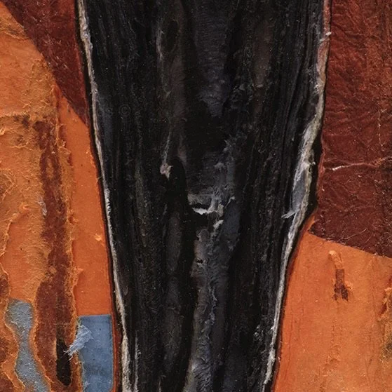 Detail of Winter Chaos showing layered and hand-carved paper surface