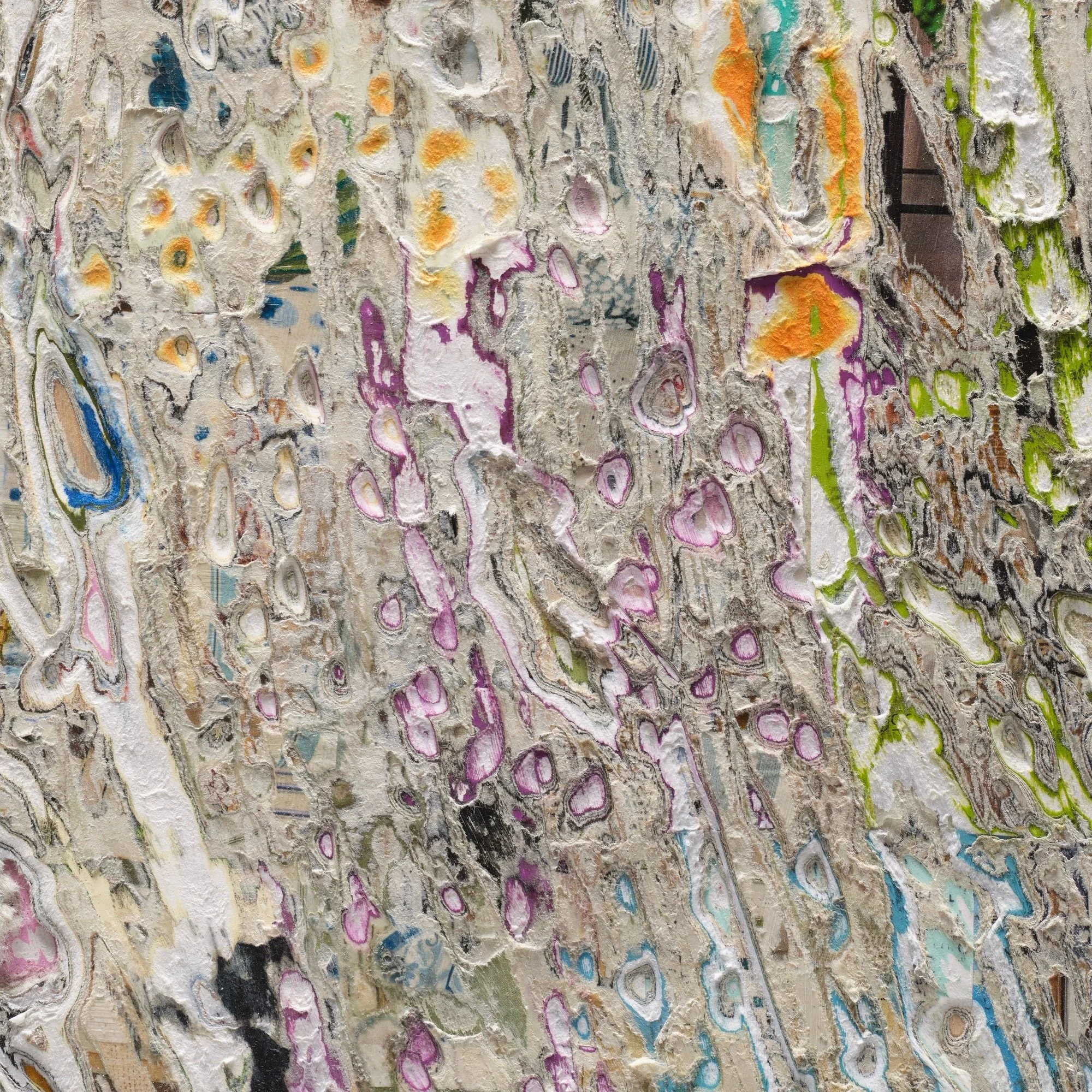 Close-up detail of No Place revealing depth, strata, and texture