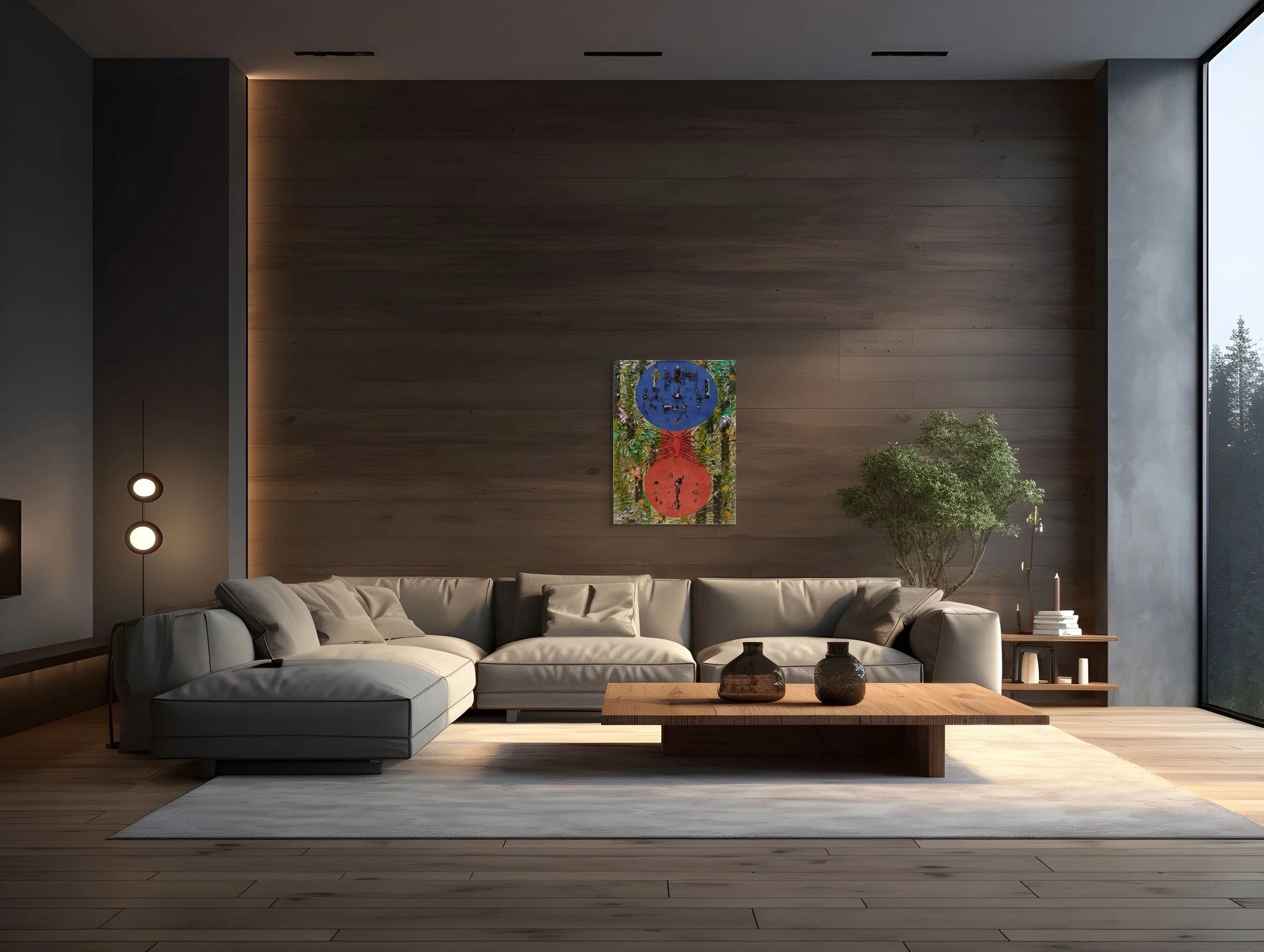 Hesticybe, sculptural carved paper artwork by Michele Bonds, installed in modern interior