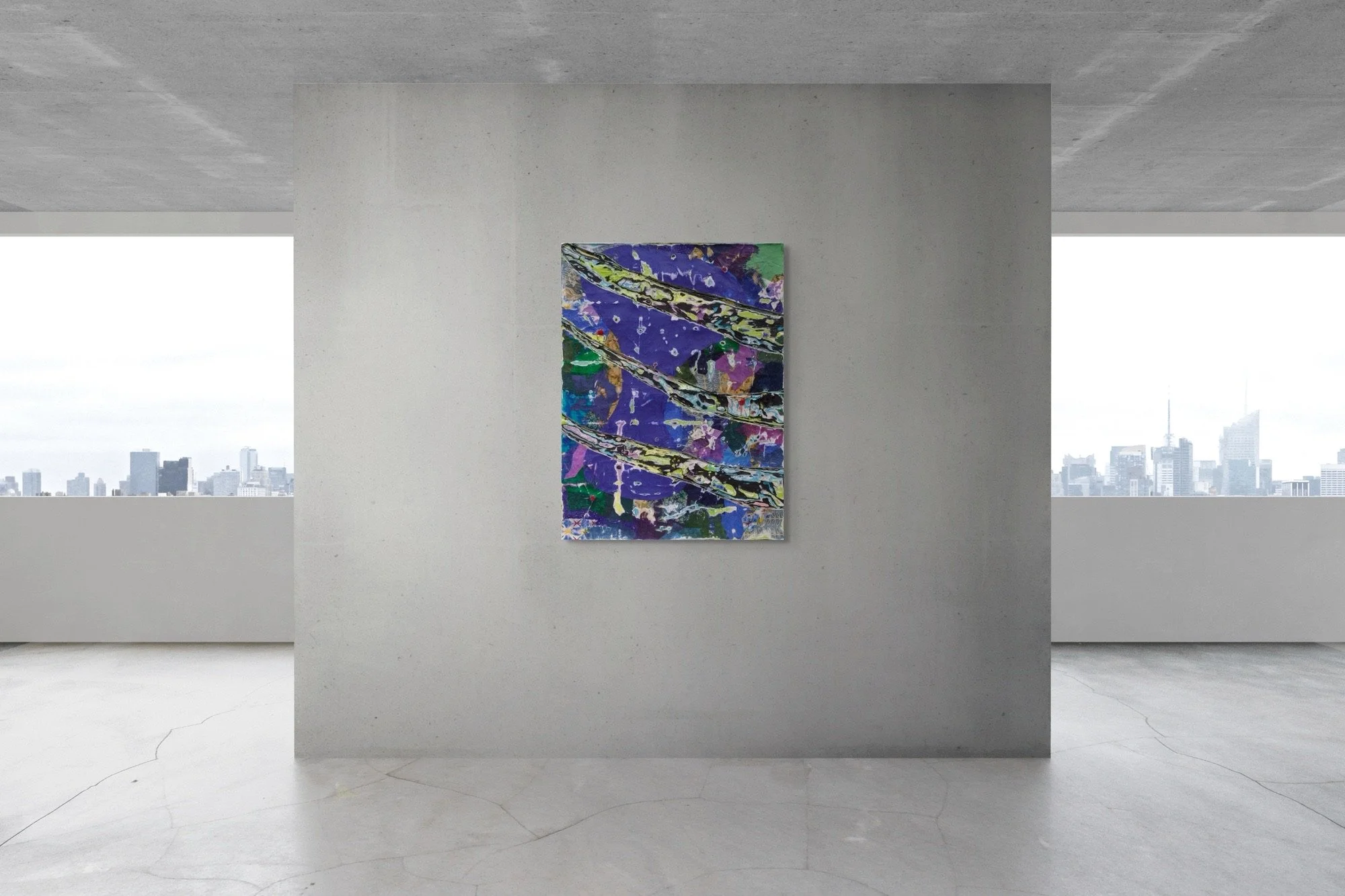 Moldavication, sculptural carved paper artwork by Michele Bonds, installed in modern interior