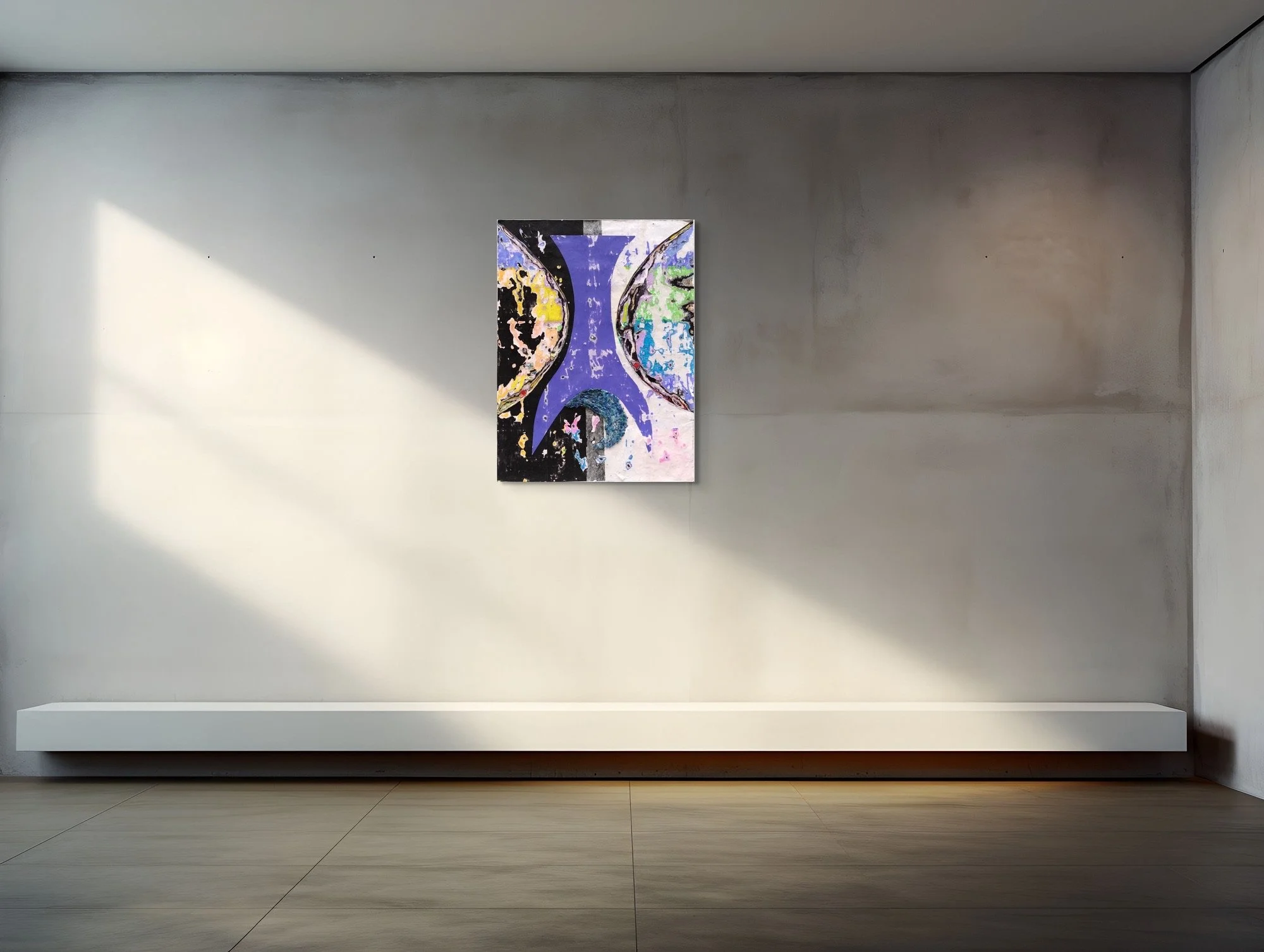 Metatron's Sketchbook, sculptural carved paper artwork by Michele Bonds, installed in modern interior