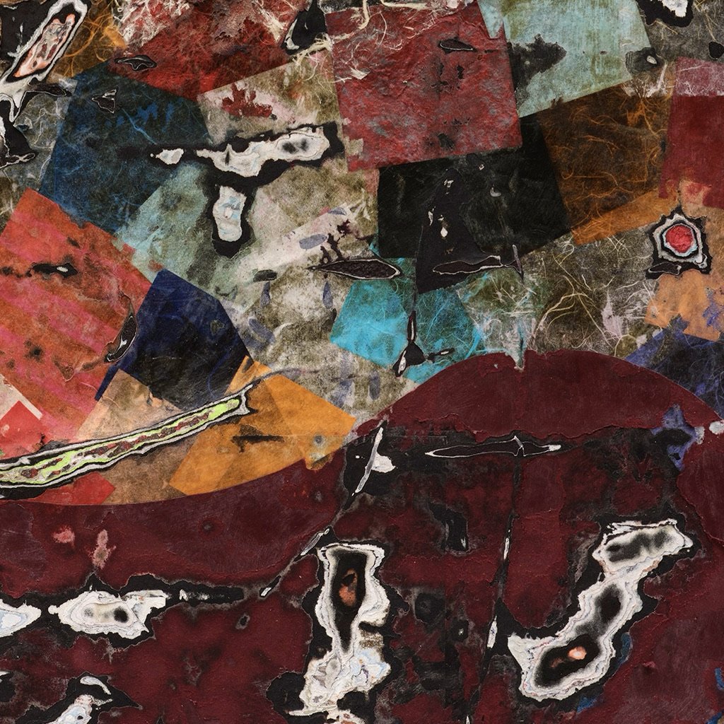 Detail of Miss in Abyme showing layered and hand-carved paper surface