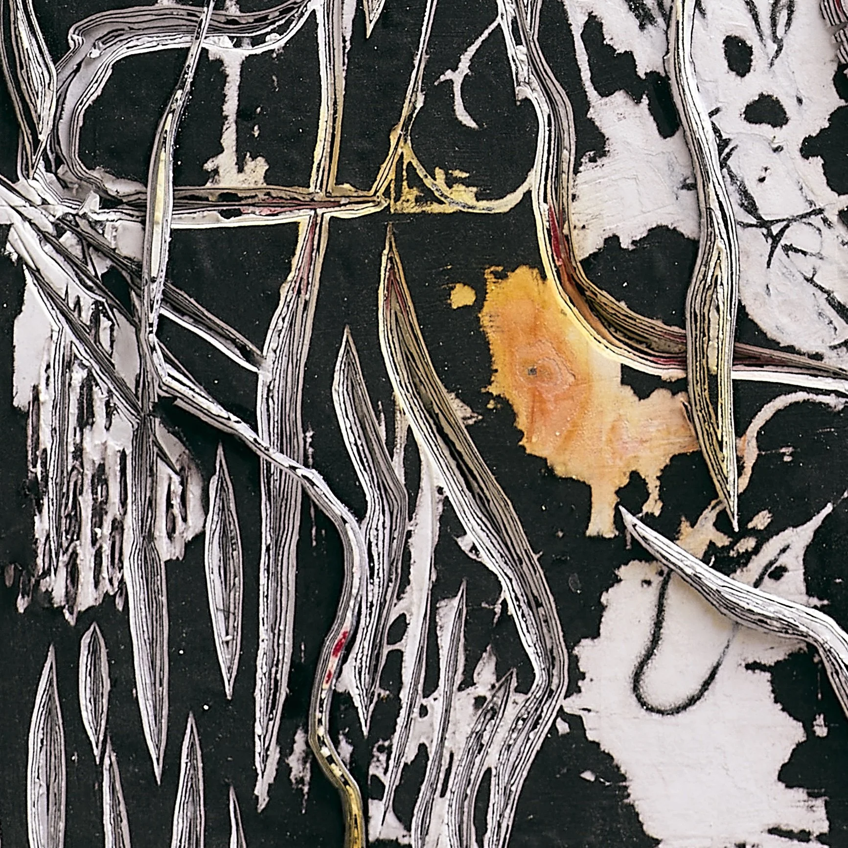 Macro detail of Plasma Hymn highlighting carved paper relief and internal structure