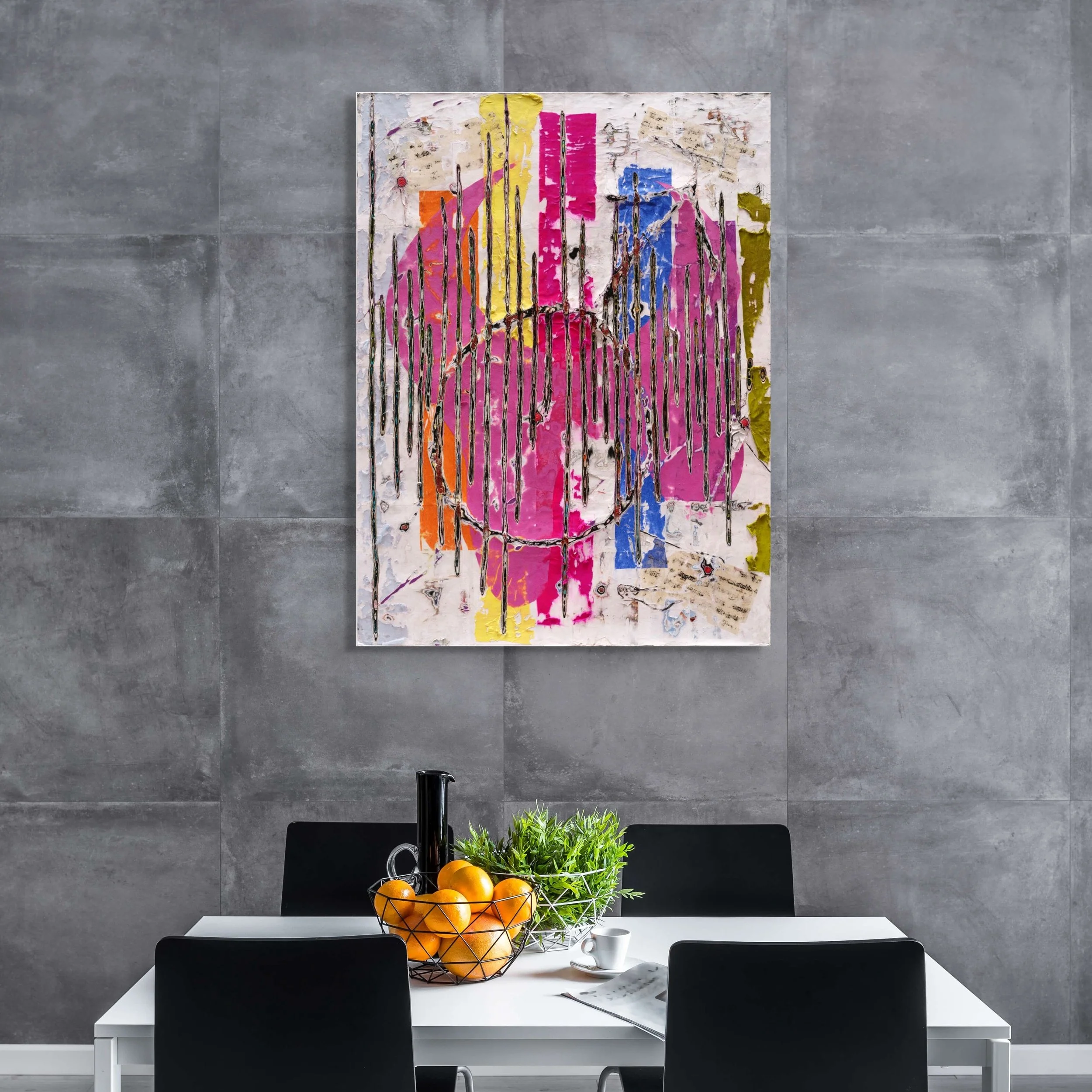 Polypony, sculptural paper artwork by Michele Bonds, displayed in neutral interior setting