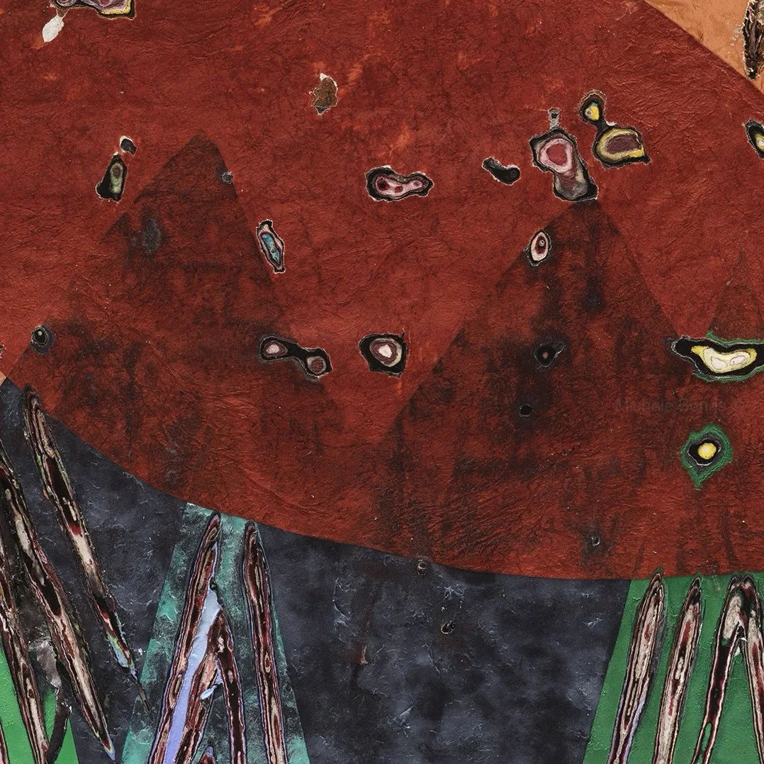 Macro detail of Venus in Firs highlighting carved paper relief and internal structure