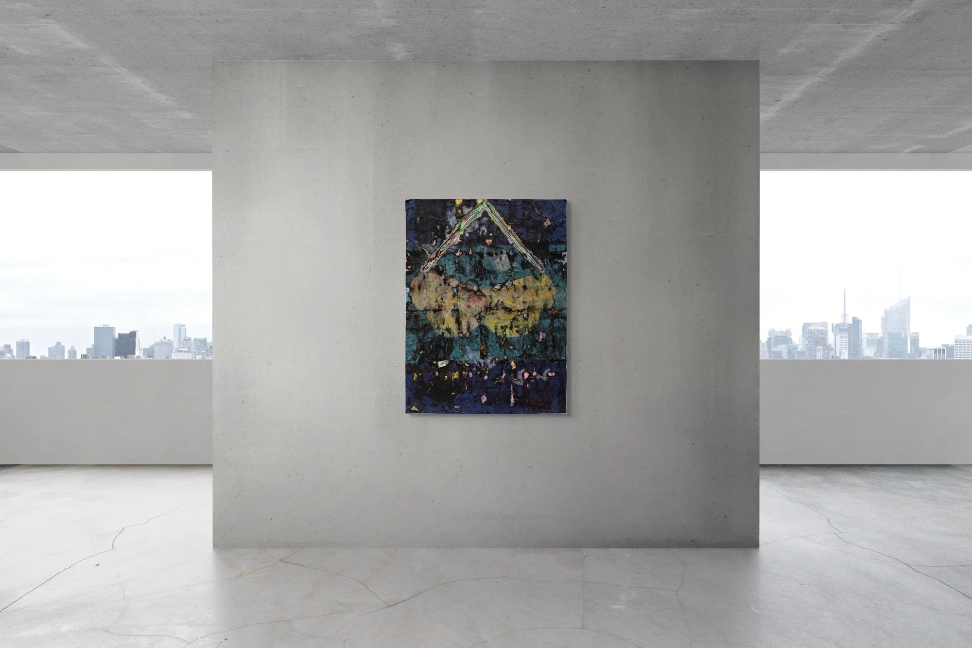 Peixinha, sculptural carved paper artwork by Michele Bonds, installed in modern interior