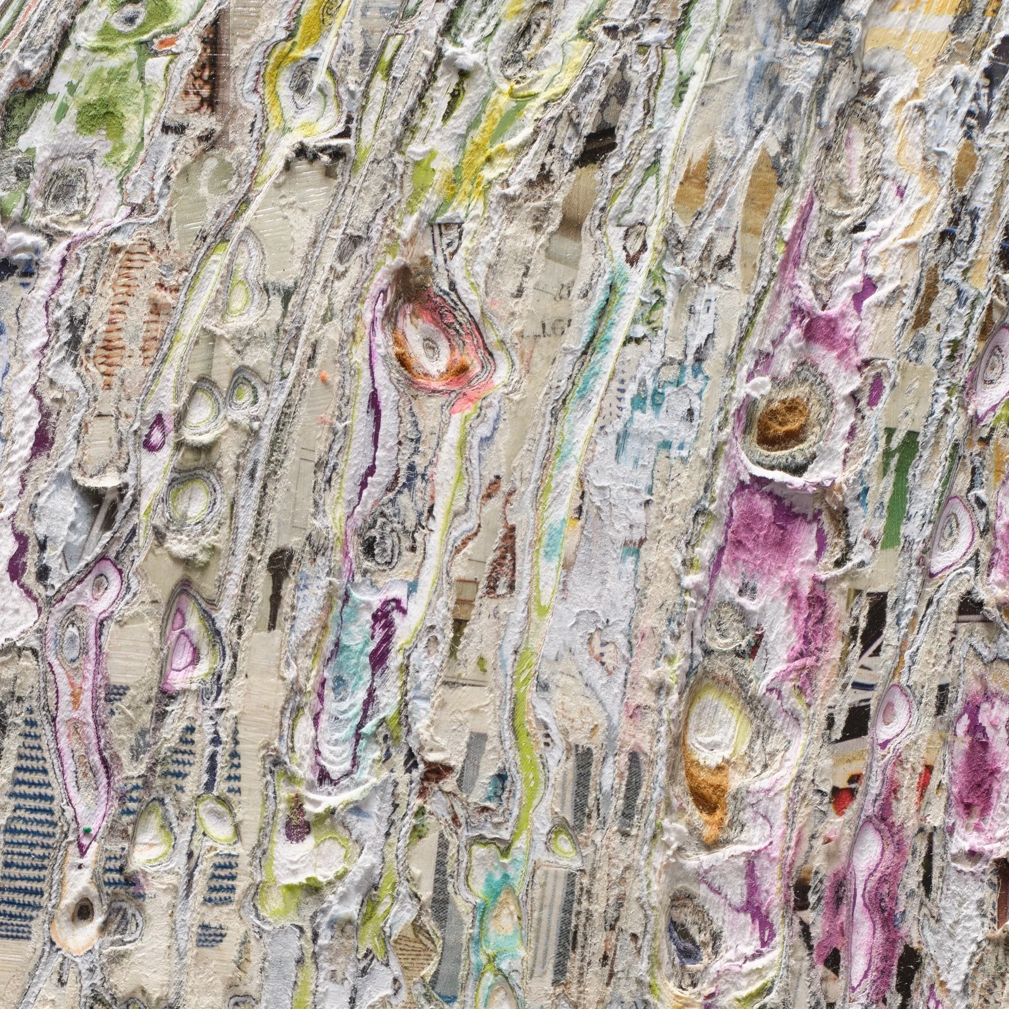 Macro detail of No Place highlighting carved paper relief and internal structure
