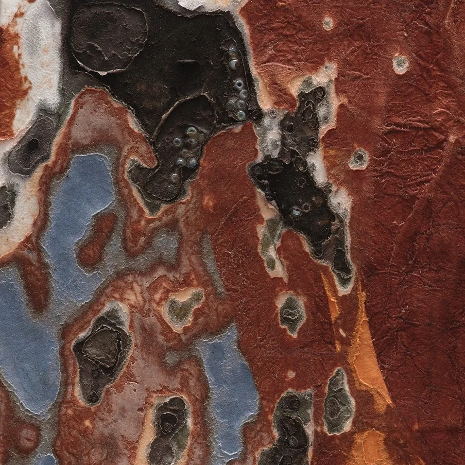Macro detail of Winter Chaos highlighting carved paper relief and internal structure