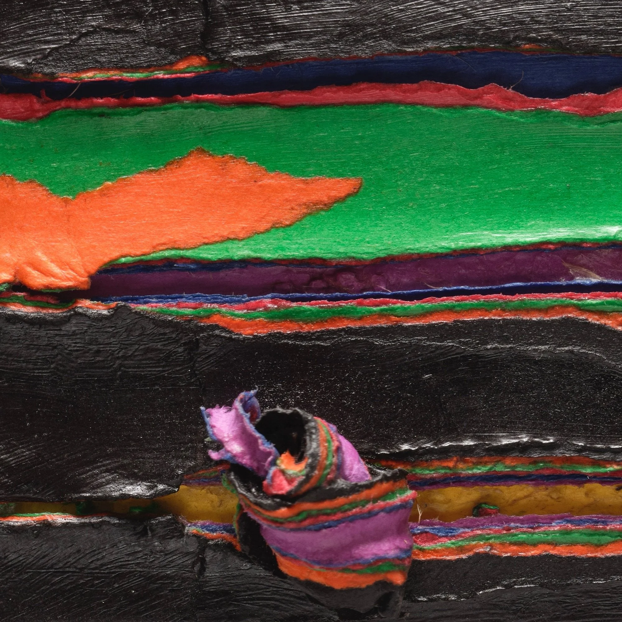 Close-up detail of Black #2 revealing depth, strata, and texture