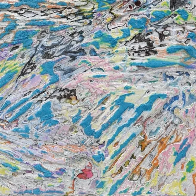 Surface detail of Fire #1 with exposed layers and sculptural cuts