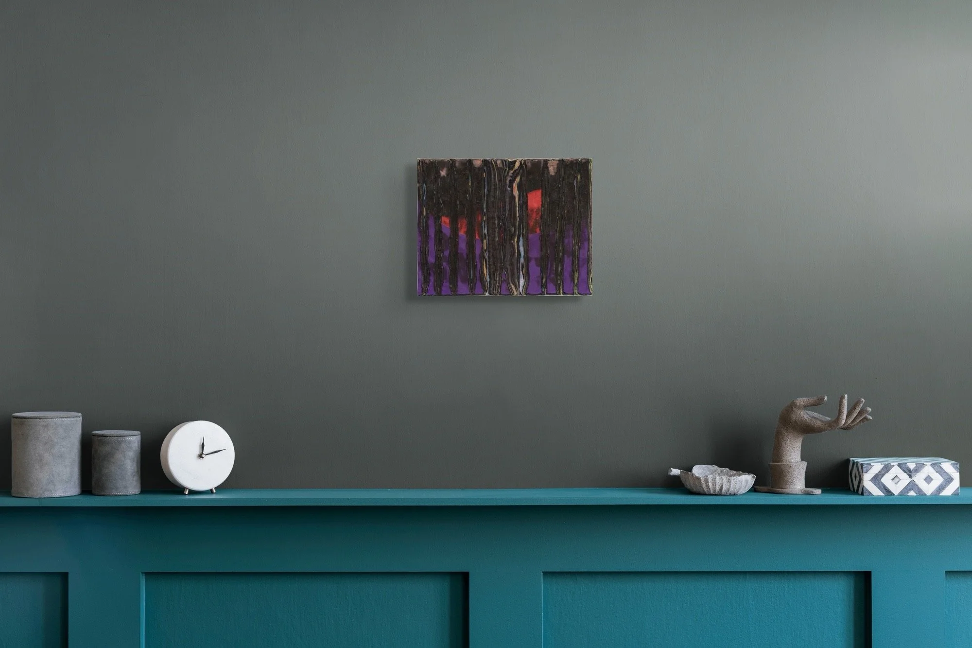 Summer Order, layered and hand-carved paper artwork by Michele Bonds, shown in contemporary interior