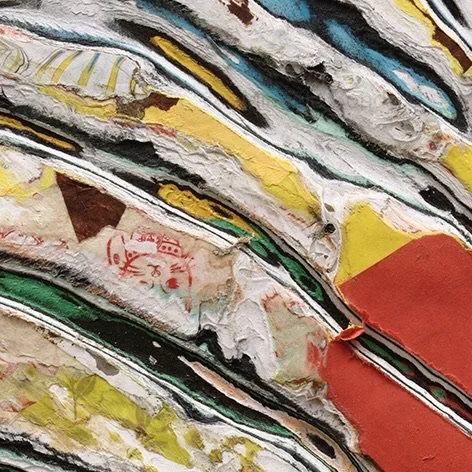 Detail of Tiger Domme showing layered and hand-carved paper surface