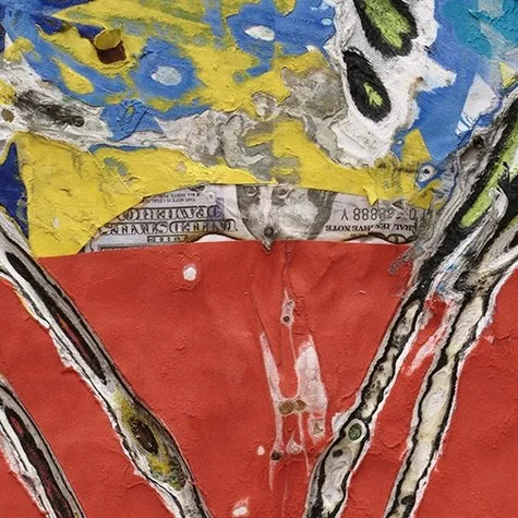 Surface detail of Tiger Domme with exposed layers and sculptural cuts