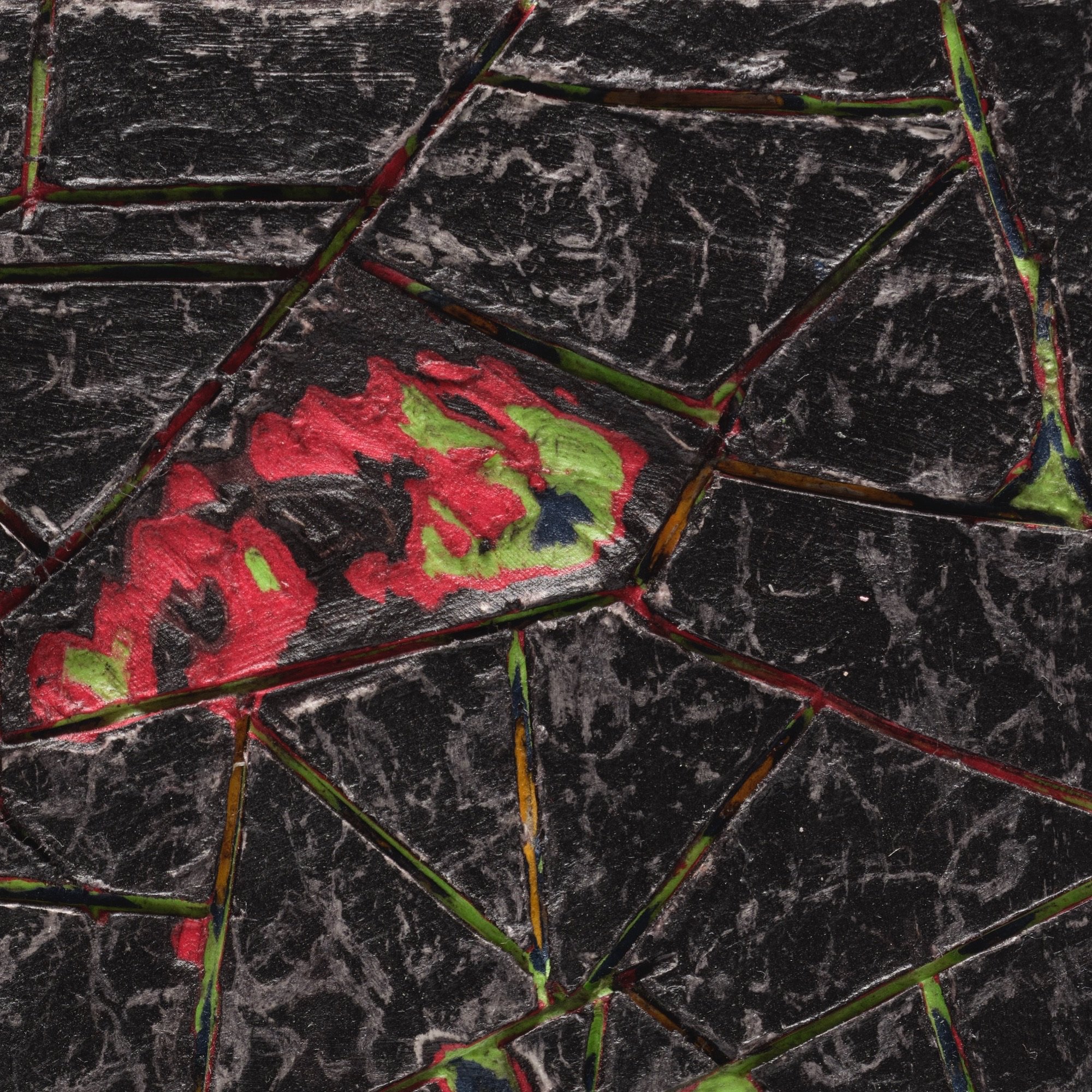 Close-up detail of Black #4 revealing depth, strata, and texture