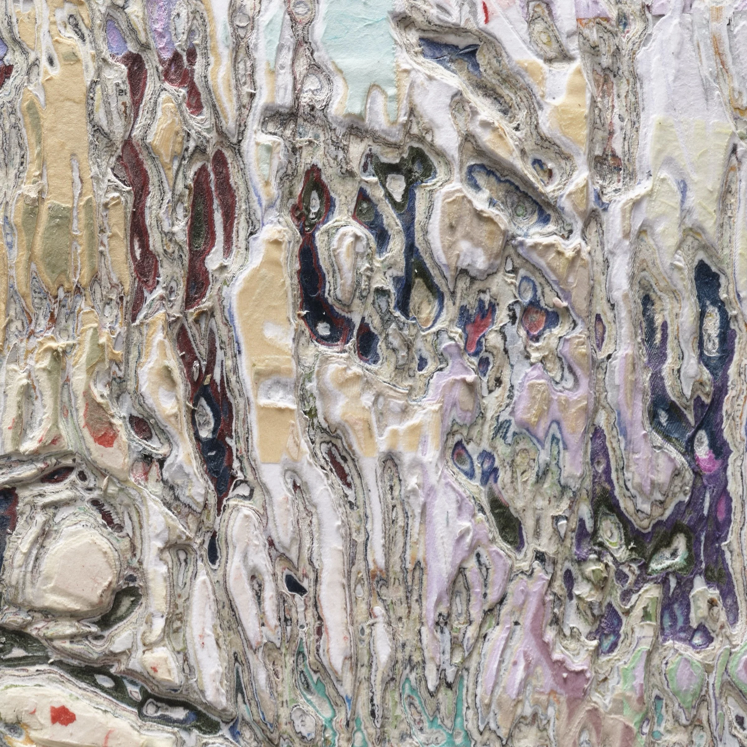 Close-up detail of Homage #1 revealing depth, strata, and texture