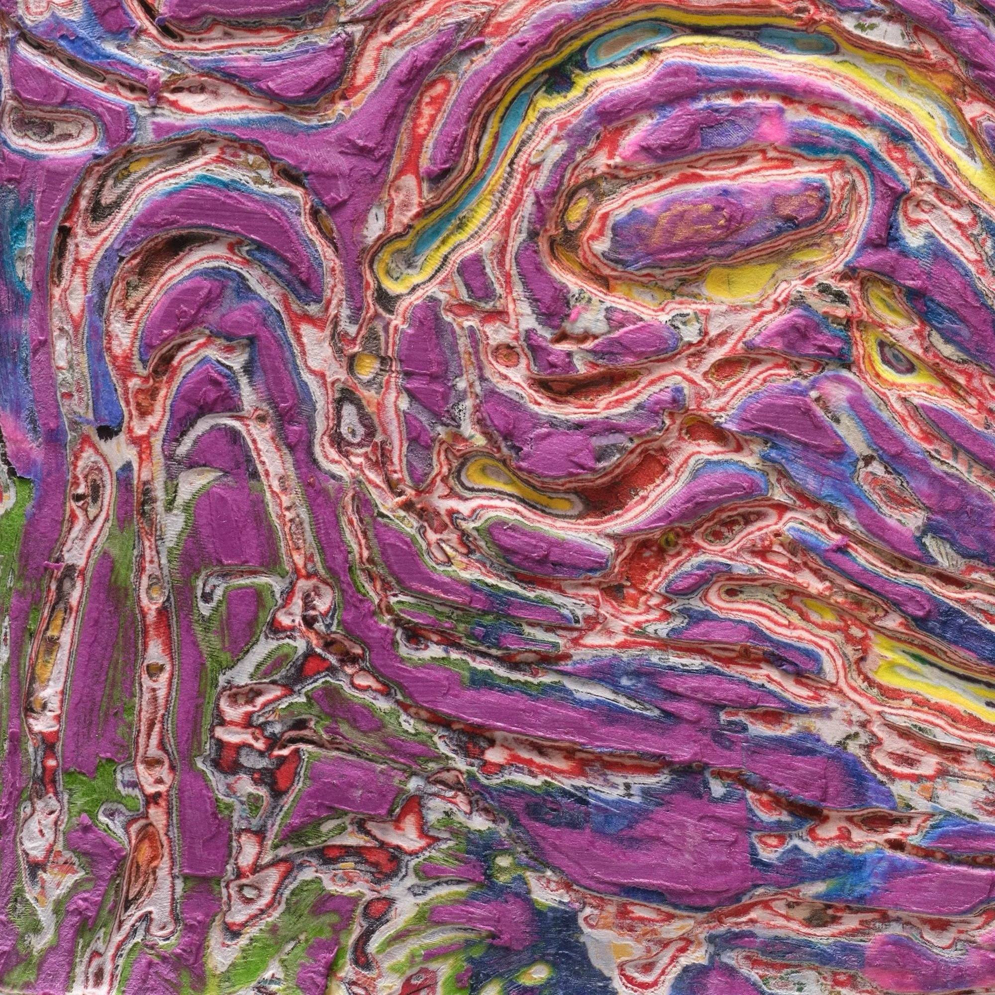 Macro detail of Curves #1 highlighting carved paper relief and internal structure