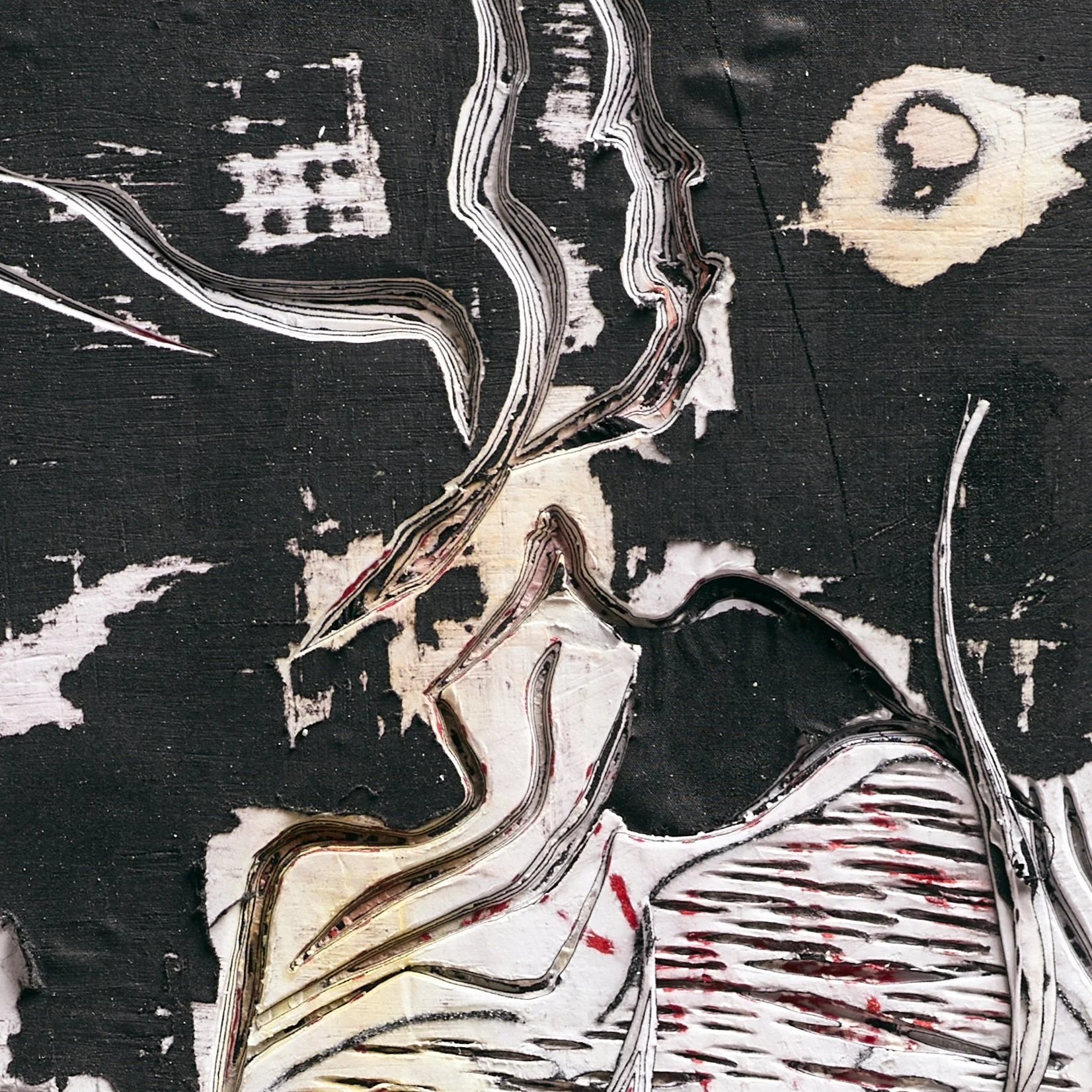 Detail of Plasma Hymn showing layered and hand-carved paper surface
