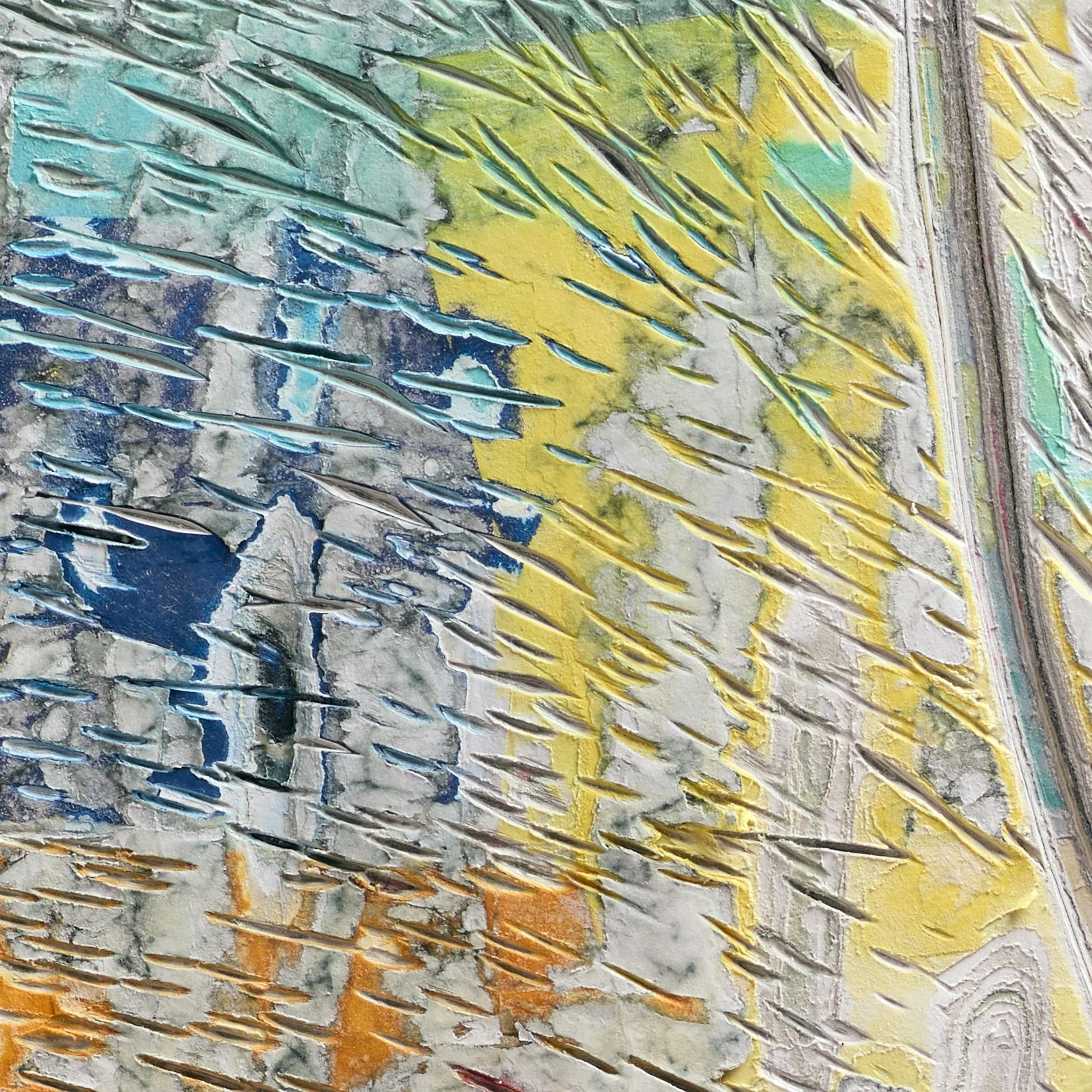 Detail of Birth of a Vector showing layered and hand-carved paper surface