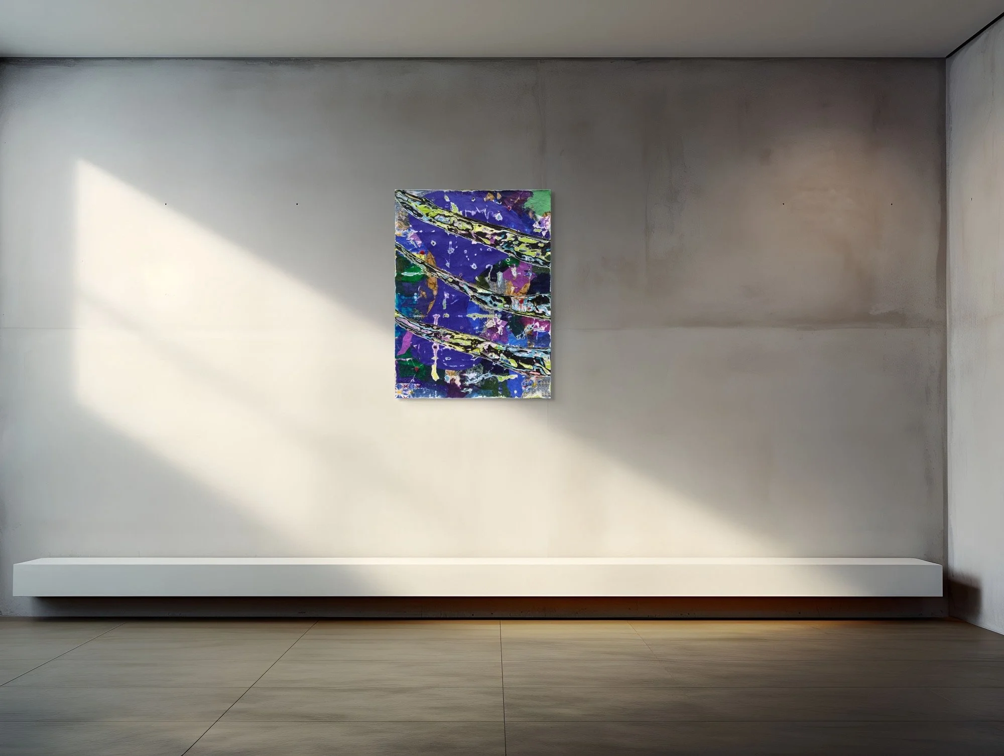 Moldavication, sculptural paper artwork by Michele Bonds, displayed in neutral interior setting