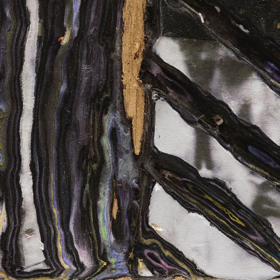 Surface detail of Spring Order with exposed layers and sculptural cuts