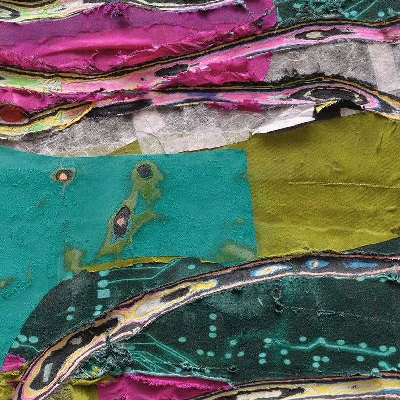 Surface detail of Stakahi with exposed layers and sculptural cuts
