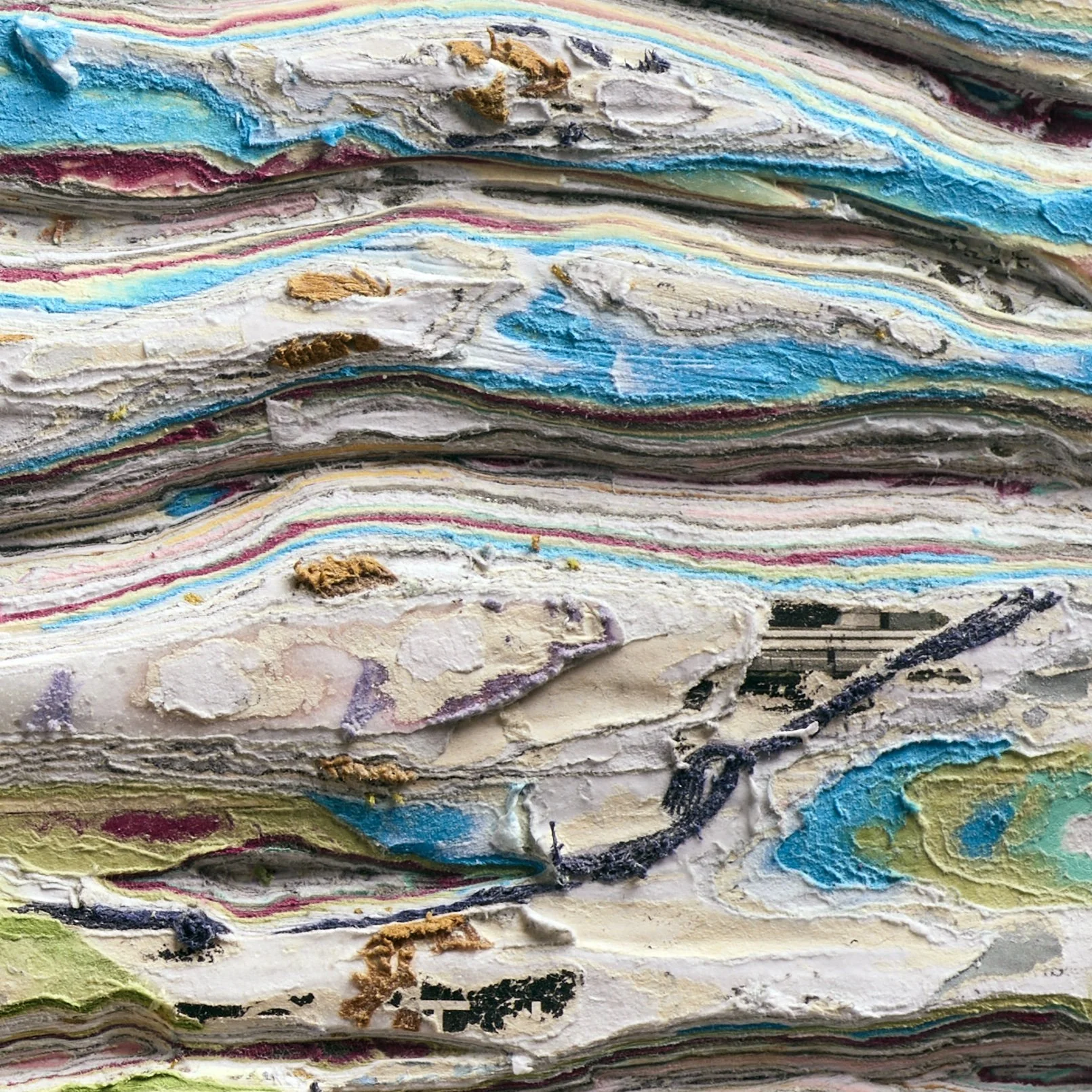 Detail of Accretion of Becoming showing layered and hand-carved paper surface