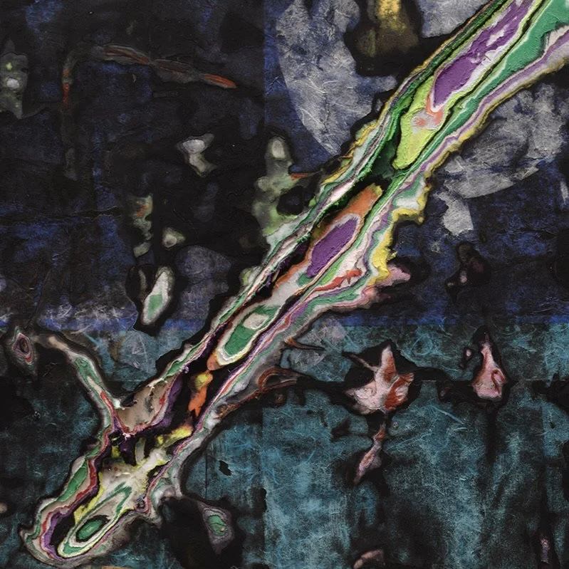 Macro detail of Peixinha highlighting carved paper relief and internal structure