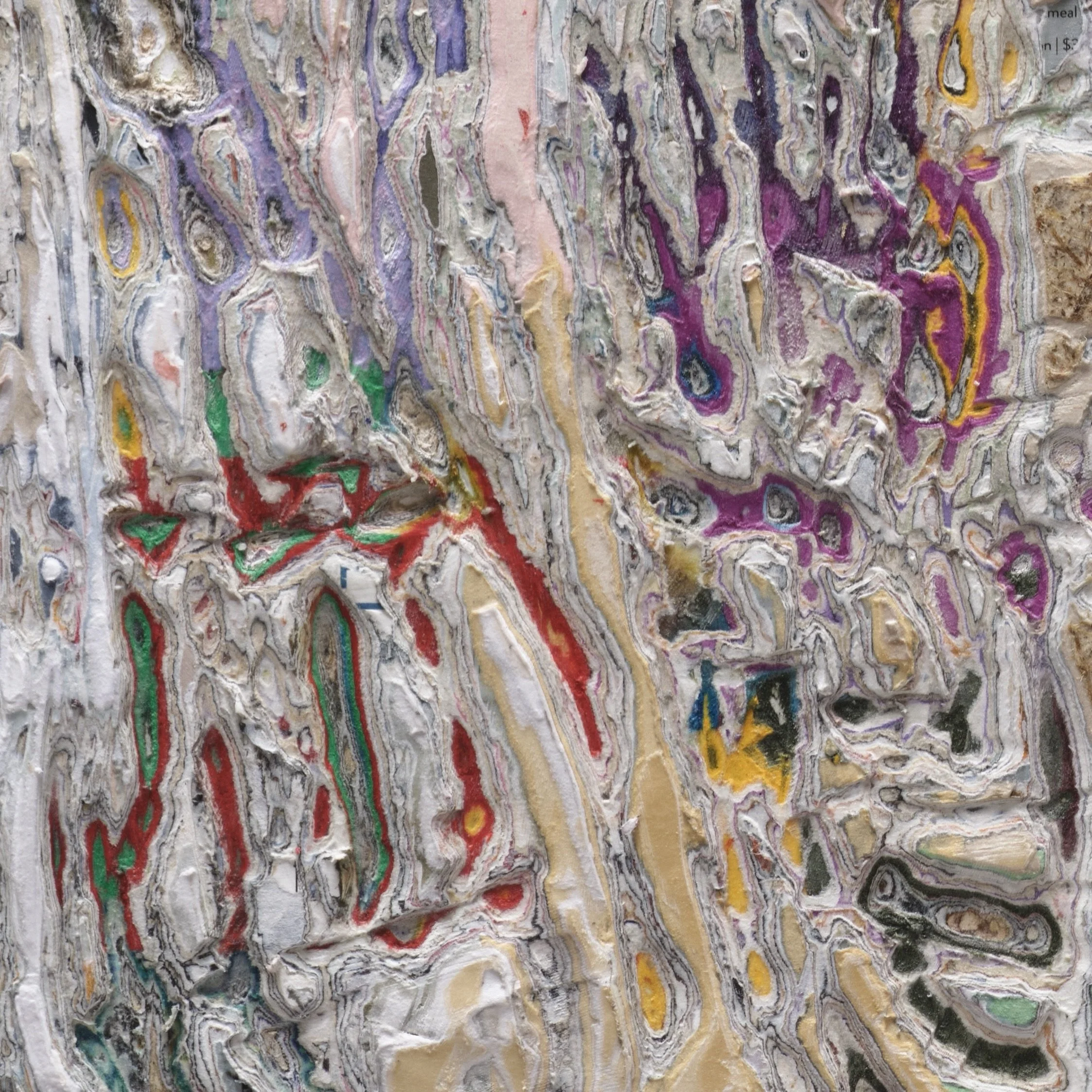Detail of Homage #1 showing layered and hand-carved paper surface