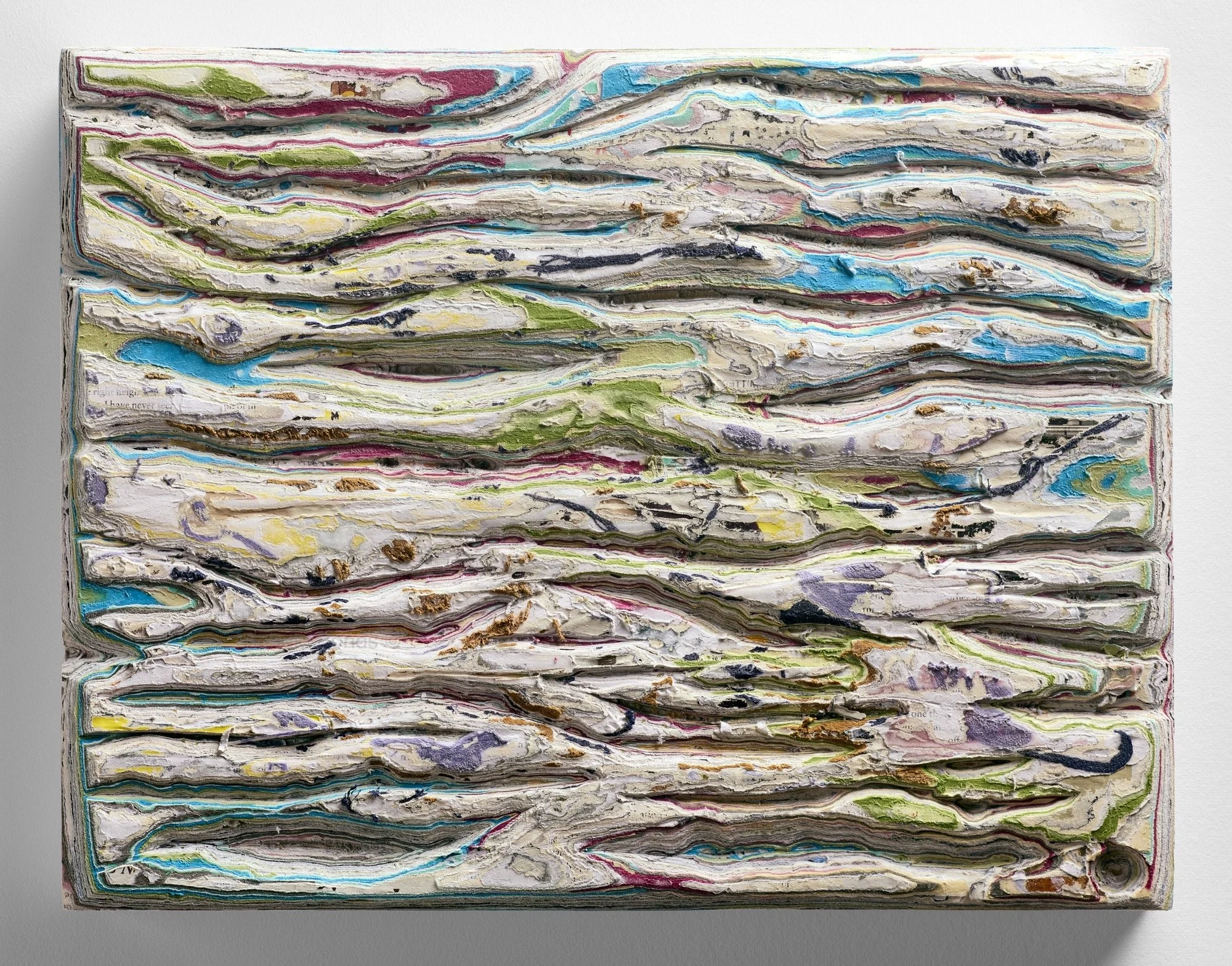 Sculptural carved paper artwork Accretion of Becoming (2026)