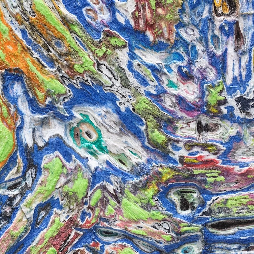 Detail of Flow #2 showing layered and hand-carved paper surface
