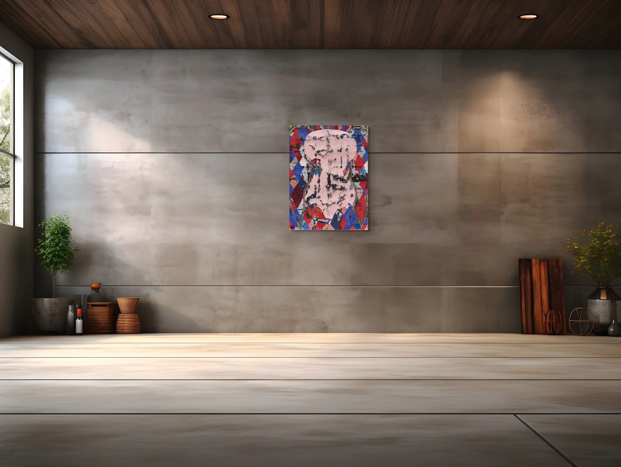The Queen of Leukai, sculptural paper artwork by Michele Bonds, displayed in neutral interior setting