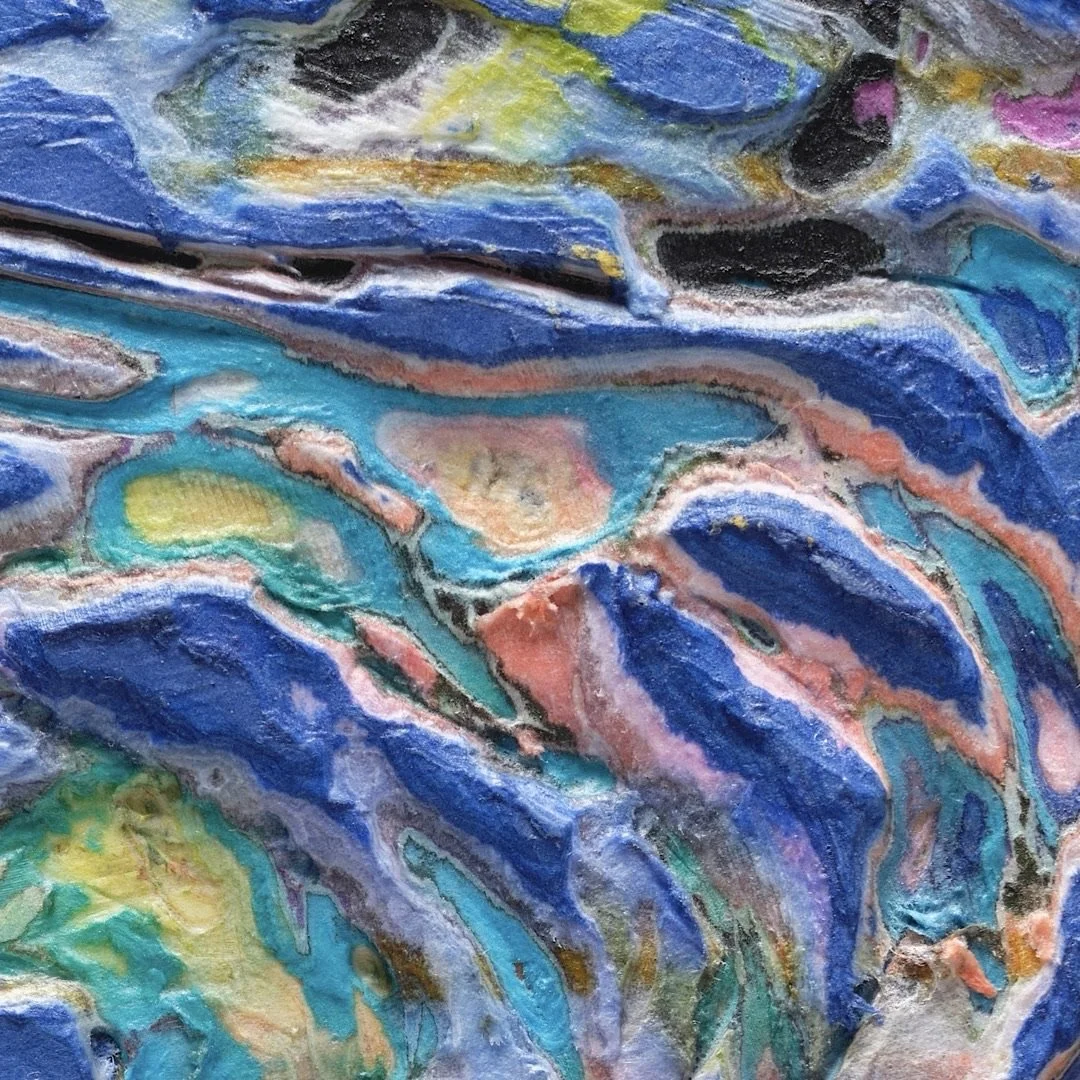 Macro detail of Curves #3 highlighting carved paper relief and internal structure