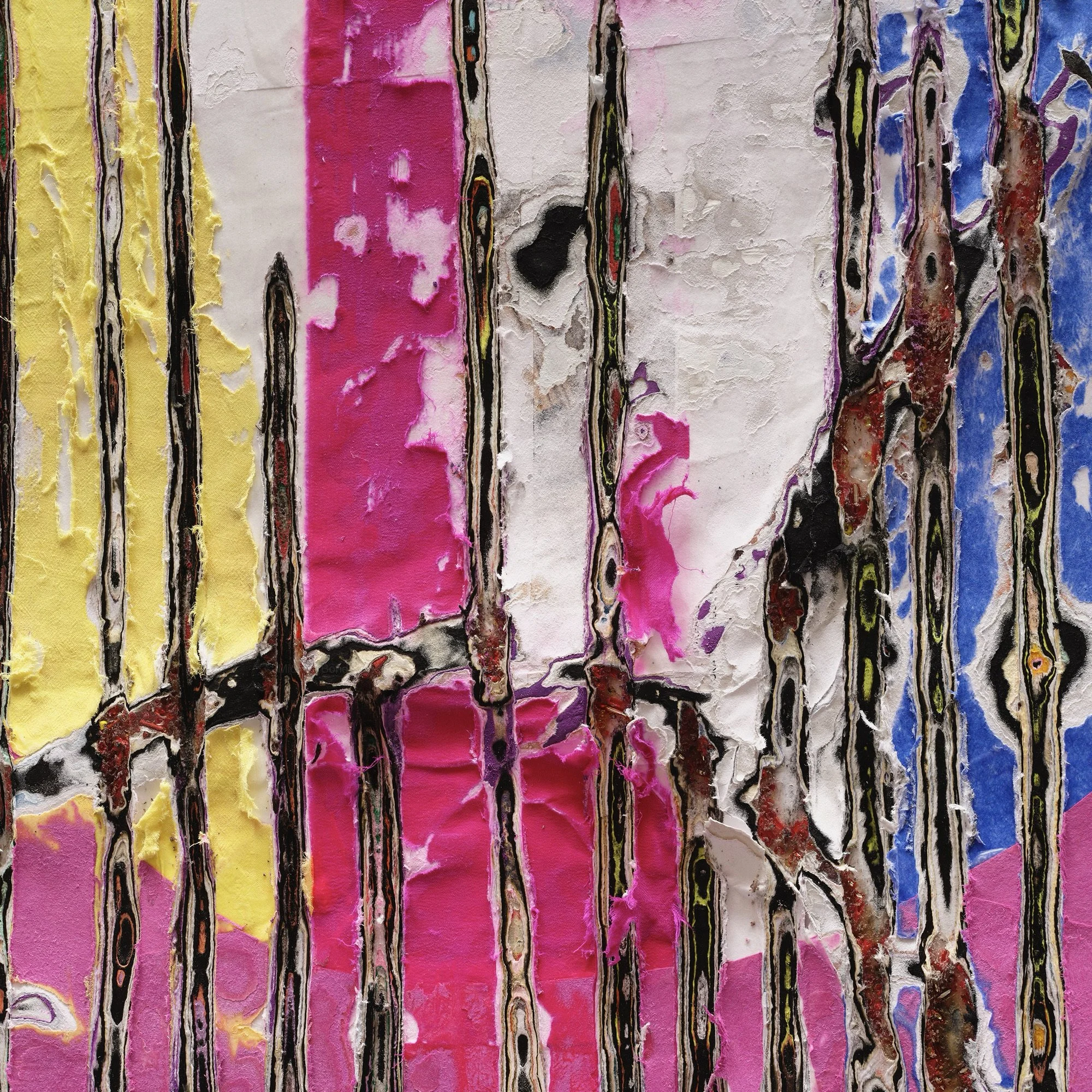 Detail of Polypony showing layered and hand-carved paper surface