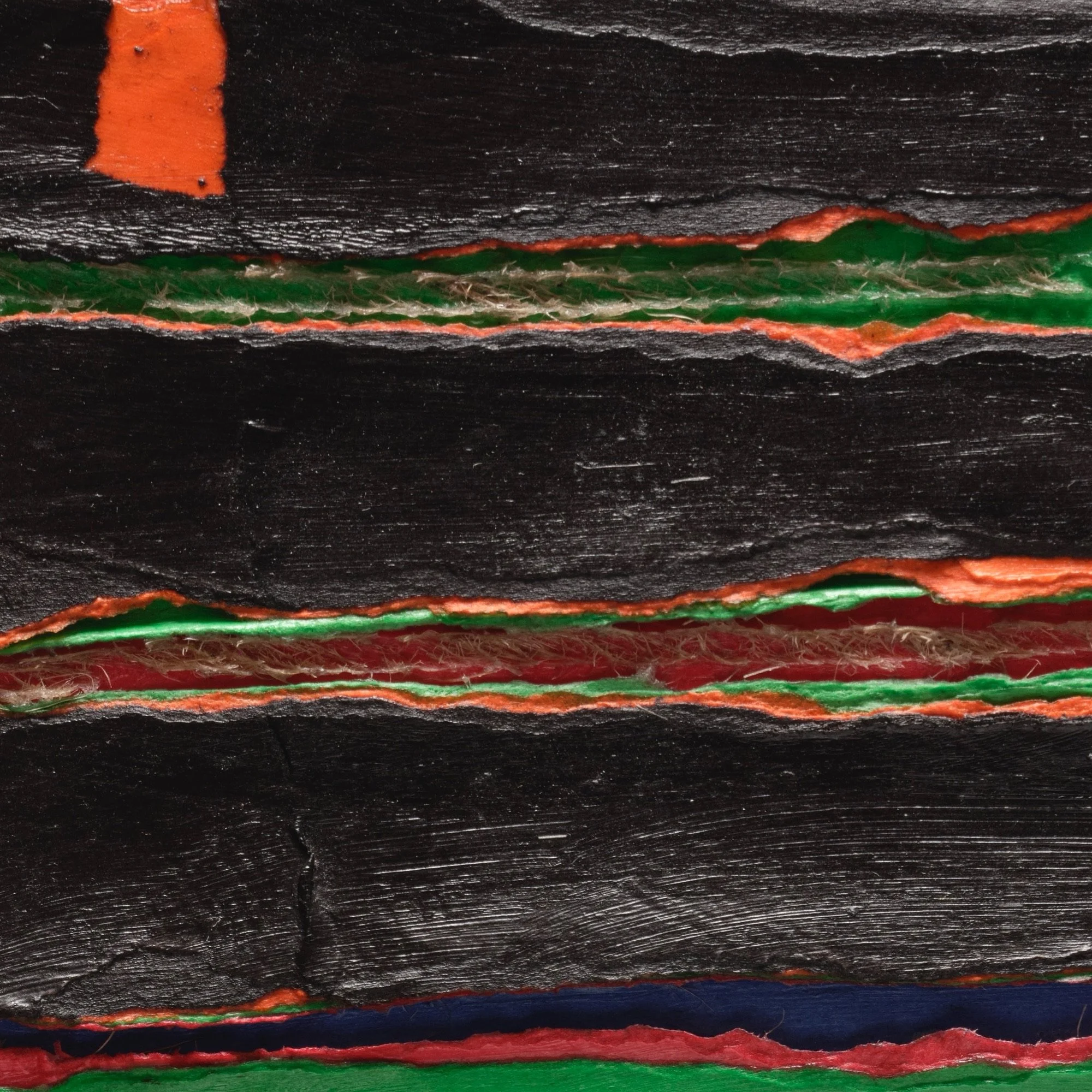 Macro detail of Black #2 highlighting carved paper relief and internal structure