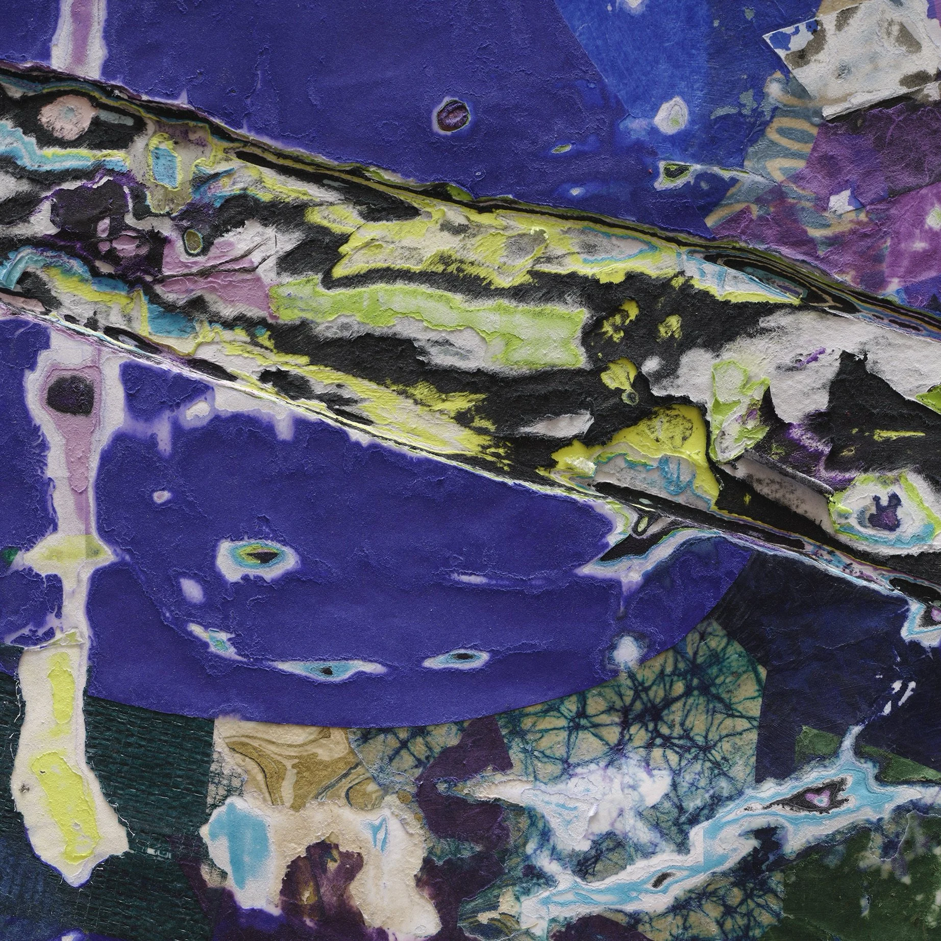 Close-up detail of Moldavication revealing depth, strata, and texture
