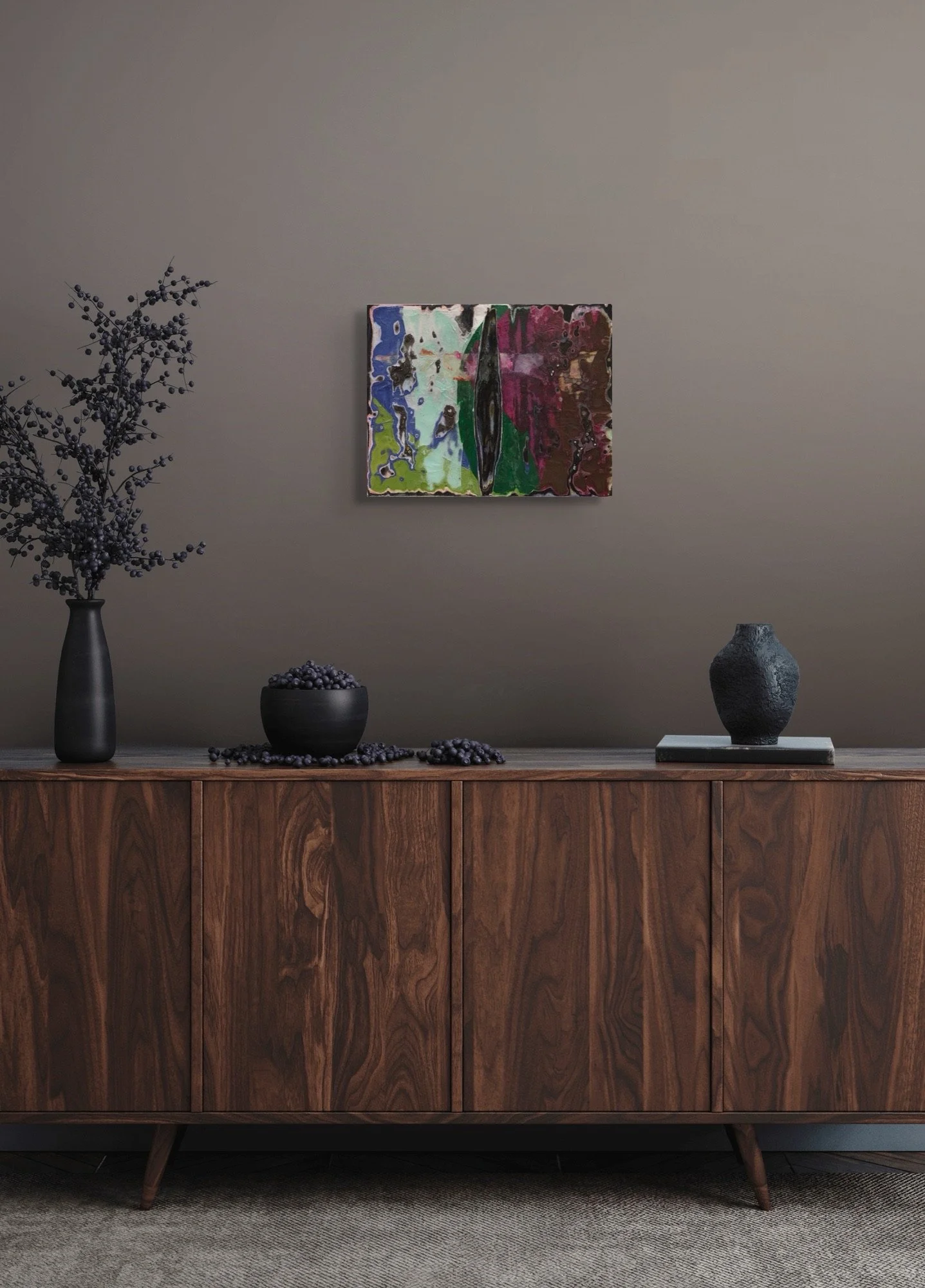 Spring Chaos, sculptural paper artwork by Michele Bonds, displayed in neutral interior setting