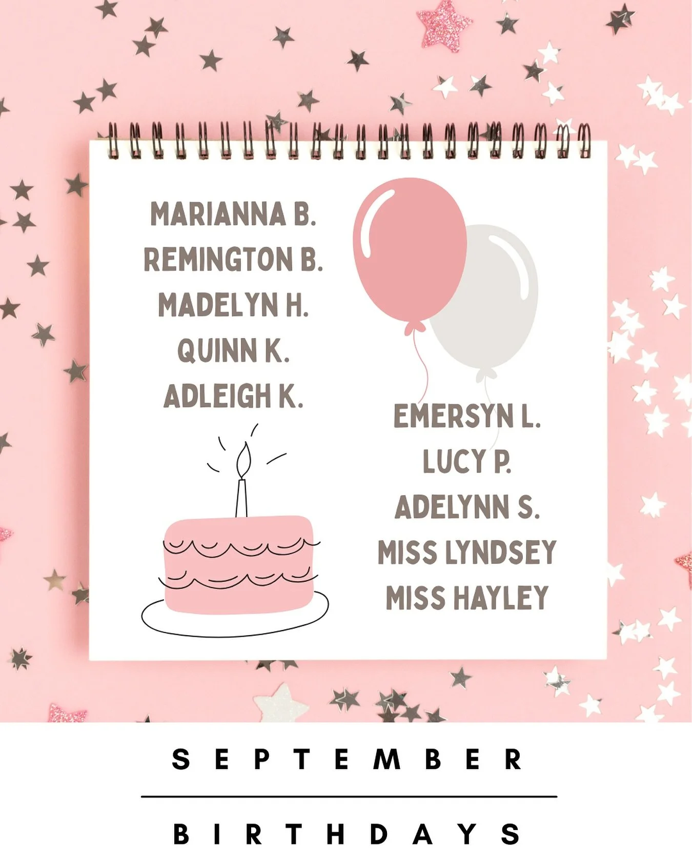 Cheers to our September birthdays! May your month be filled with cake, smiles, unforgettable moments, and, of course, lots of dancing! 🎉🎂✨