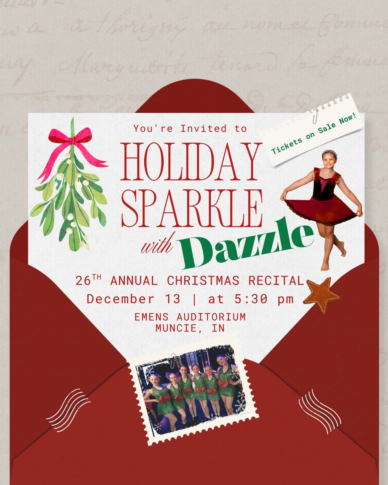 Our Christmas Recital is only 10 days away! Join us Saturday, December 13th for a magical night of dance! Tickets are now on sale at the Emens Box Office.
&hellip;
#seriousdancingseriousfun #dazzledance  #dancecompany  #dazzle #munciedancestudio
#mun