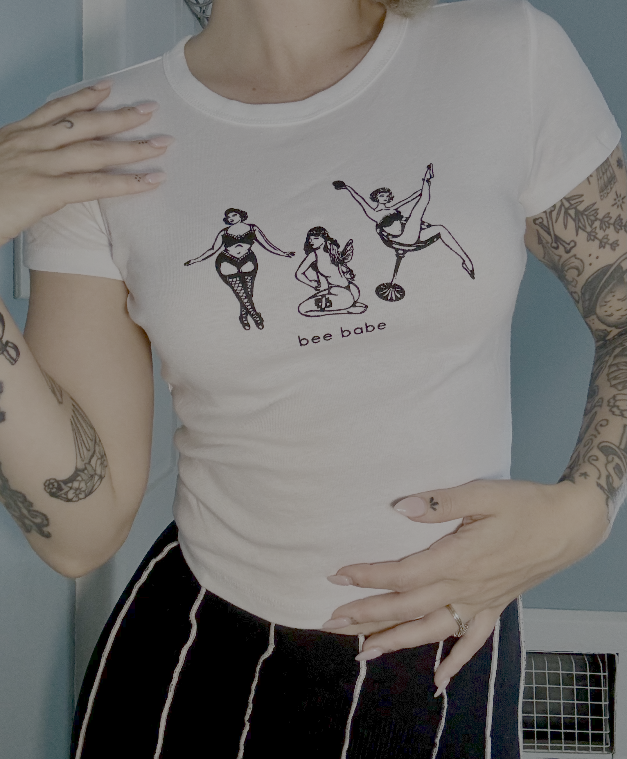 Cropped Cap Sleeve Tee