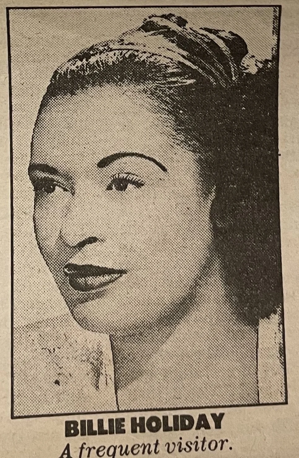 Apollo Theatre. NY Post. On The Town. Monday 05.20.1991.  Close Up Bille Holiday
