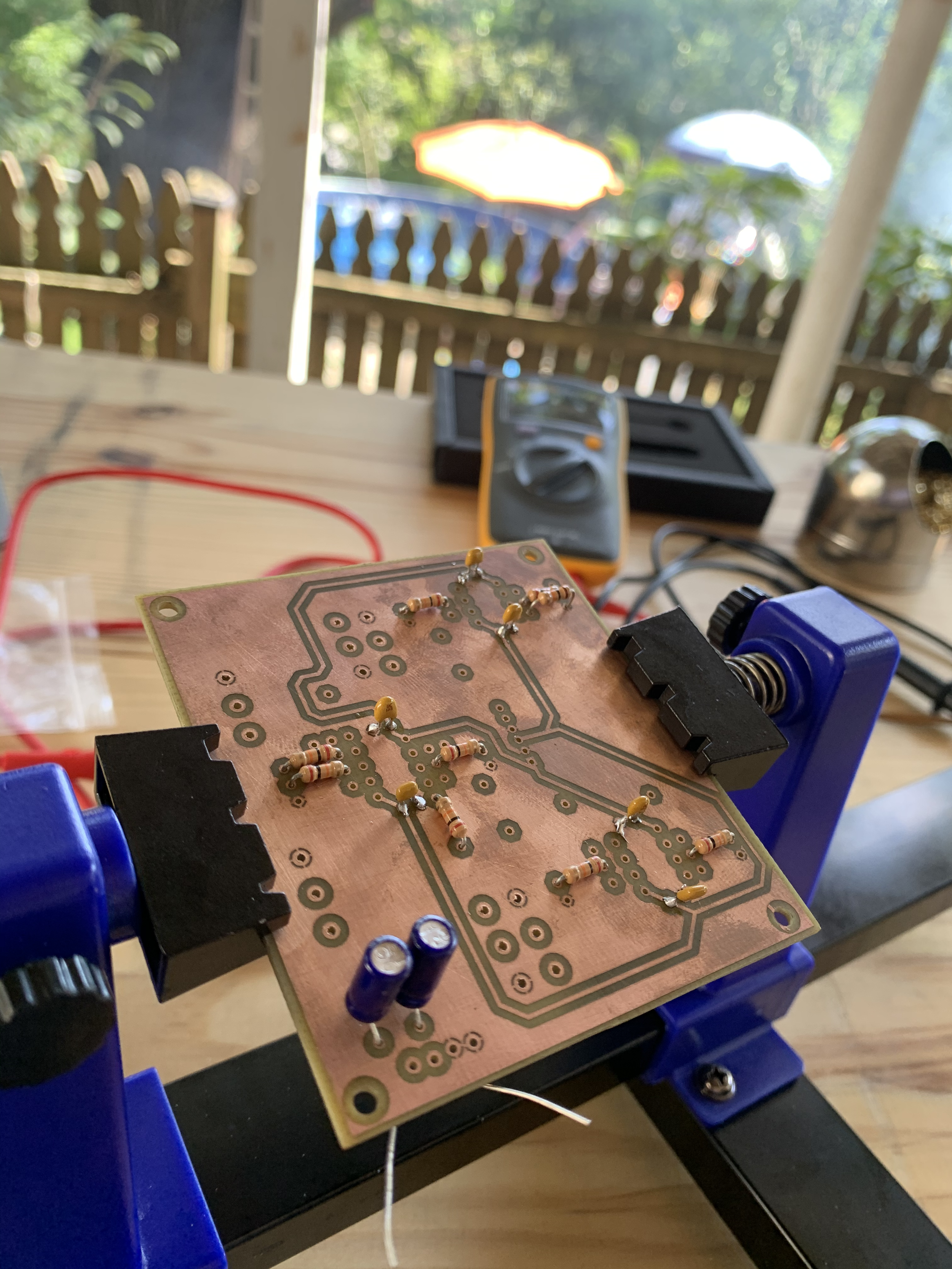 Soldering outside at home (keep out the bad fumes)