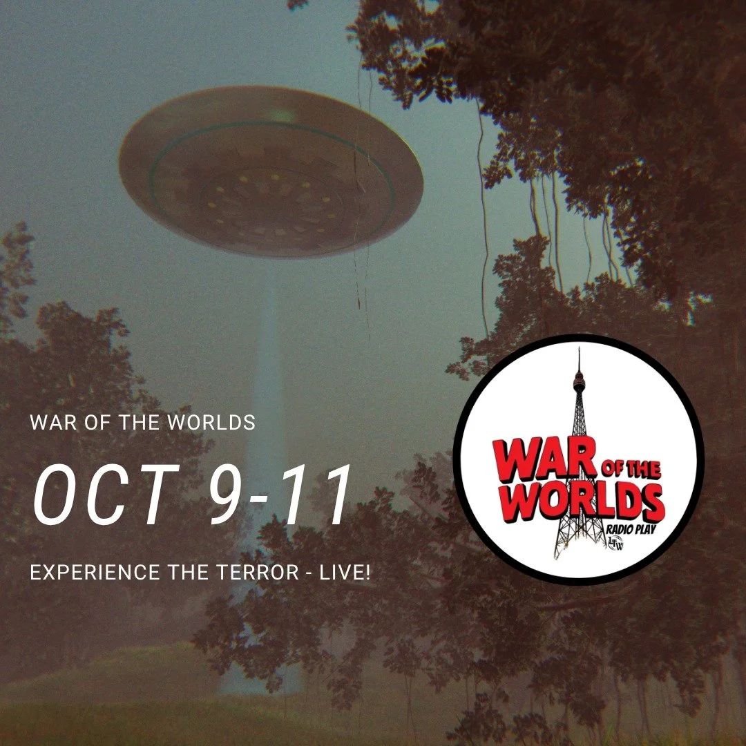 π¨ Aliens are coming to Weston! Experience the War of the Worlds Radio Play—live at Weston Wine Company Oct 9 & 10, or stream Oct 9–11.
Tickets: https://www.onthestage.tickets/show/little-theatre-of-weston/68bcb00492b95528397eb3d4/ti
