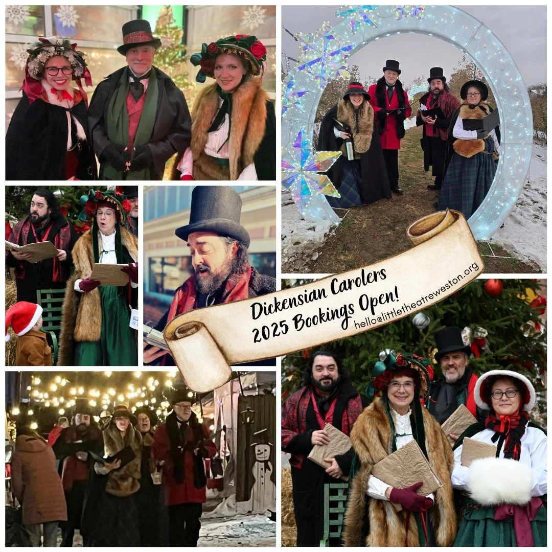 Nothing says &ldquo;holiday magic&rdquo; like the sound of live carolers in the air.

Our Dickensian Carolers are back and booking dates, ready to bring Victorian charm and Christmas cheer to your community, business district, or private celebration.